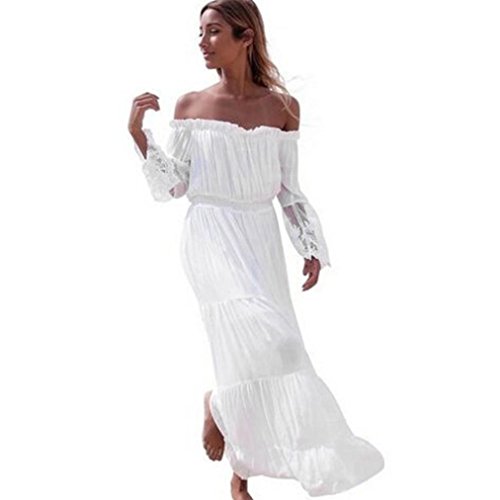 Damen Kleider Xinan Ausschnitt Sommer Lange Kleid Strandkleider