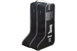 BSLVWG Boot Storage Bag, Portable Dustproof Short Boots Tall Boots Storage with Transparent Window,Shoe Sleeves for Travel,Hunting Hiking Fishing Boot Carry Bags for Men & Women (Black, Tall)