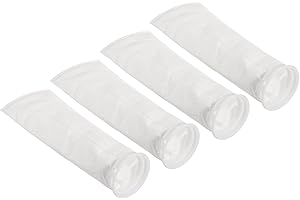 PATIKIL 4 Inch Ring Filter Socks 50 Micron, 4 Pack Mesh Bags Pool Skimmer Basket, White