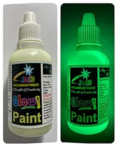 JASH Night Glow Paint 30gm (50ml) Yellow Green , Dries Fast, Glow time: 8-12hours