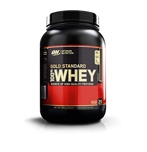 Optimum nutrition gold standard whey protein powder muscle building supplements with glutamine and amino acids