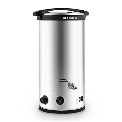 Klarstein Beerfest • brasseuse • cuve de fermentation • cuve filtre • bouilloire à moût • capacité 30 litres • 2585 watts • interrupteur minuterie • température: 30°-110°C • double paroi • argent