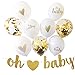 Produktbild AMOYER 1 Satz Babyparty-Partei-Dekor Gold-Weiß Luftballons Dekoration Glitter Buchstaben Fahne Mit Herz Mit 10 Luftballons Für Kleinen Jungen Oder EIN Mädchen