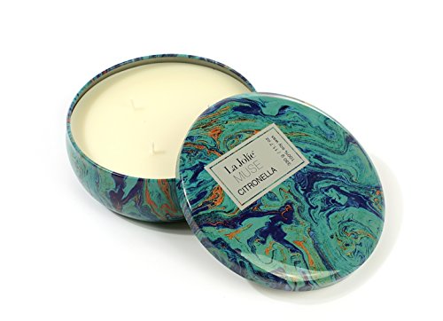 Citronella Kerze Anti Mücken 100%Sojawachs Zitronella Duftkerze Candle 3Dochte 70Std 330g - 5