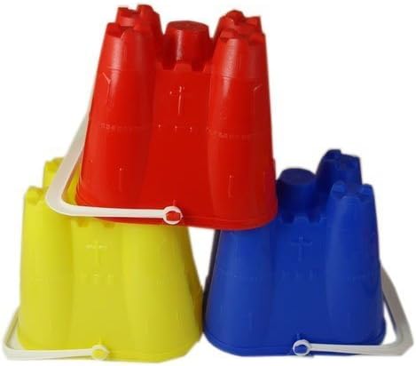 A051 6”/15 cm SOLID COLOUR CASTLE BUCKET (Colours vary) no Spade Sandcastle
