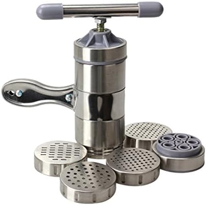 Cadillaps Stainless Steel Noodle Press Vegetable Fruit Juicer with 5 Noodle Mould