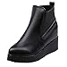 Produktbild TPulling Frauen Elegant Stiefeletten mit Absatz Vintage Stiefel  Leder Blockabsatz Kurzschaft Knöchel Stiefeletten Reißverschluss High Heel