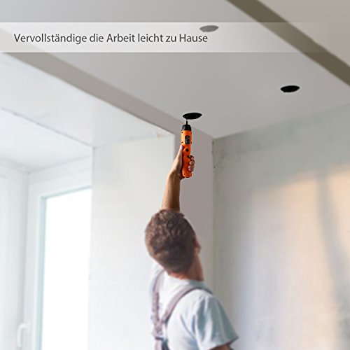 Tacklife SDH13DC Advanced Akku-Bohrschrauber 3-Position&6-Geschwindigkeitsregelung inkl.10 Bits USB-Ladegerät, LED Licht, 3.7Volt, Max. Drehmoment 4.0N.m(Orange-Schwarz ) - 4