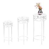 Material: Metall Blumenständer Pflanztreppe Hocker 3teilig weiß Shabby Landhaus