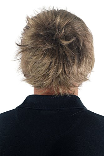 Herrenperücke Perücke Männer Kurz Jugendlich Lässig Wild Stürmisch-Struppig aufgestylt Modisch Dunkelblond Toupet Neu GFW1169-18 - 4