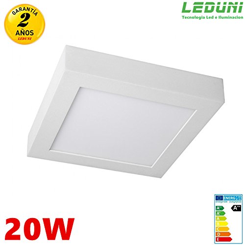 Panel LED Superficie cuadrado 20W Marco blanco interior (LUZ FRIA)
