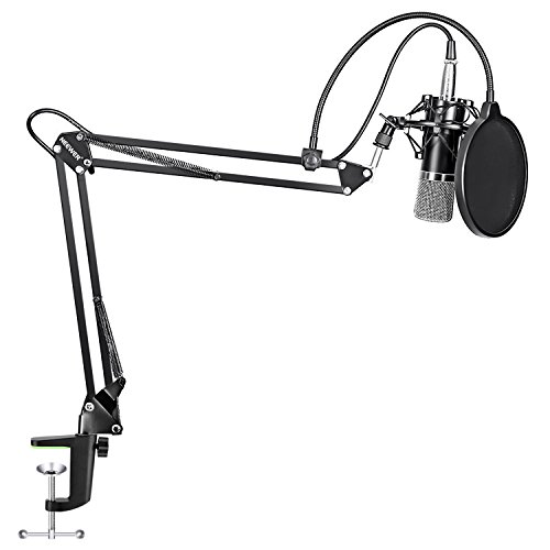 Neewer® nw-700 Studio professionnel radiodiffusion Microphone à condensateur enregistrement  &  nw-35 Bras de suspension pour microphone d'enregistrement réglable avec support antichocs et kit de pince de fixation