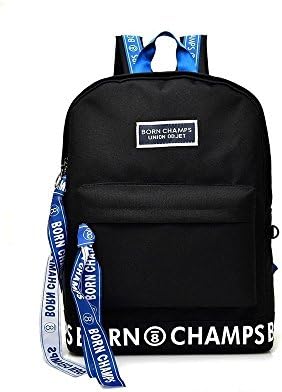 Teenage Girls Boys Unisex Nylon School Bag Backpacks Cool Sports Backpack Laptop Bag College Valentines Students Casual Daypacks (Black)