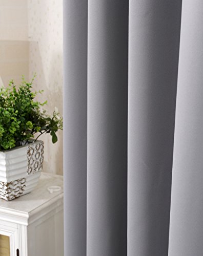 2er Set Verdunkelungsgardine Vorhang , Vorhang blickdicht Thermovorhang mit Kräuselband , schwere Verdunkelungsgardine , 135x245cm , Dunkelgrau , VH5880dg-2 - 3