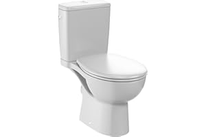 Jacob Delafon - Pack WC au Sol Sans Bride Gaspard - Sortie Horizontale - Réservoir 3/6L économe en eau - Abattant Extra-Plat Déclipsable Fermeture Douce - 36,0x75,0x65,0 cm - Blanc - E25852-00