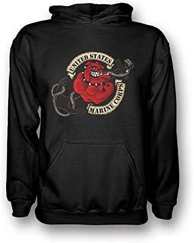 USMC Marine Corps Bulldog Tattoo - Mens Hoodie
