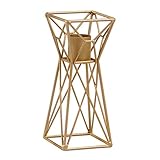 【Características】: diseño hueco de hierro forjado, forma geométrica, simple y elegante, creando un ambiente hogareño romántico y elegante.