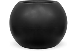 newgarden Dalia Pot rond pour fleurs et plantes, très résistant à l'extérieur, plusieurs tailles disponibles, fabriqué en polyéthylène en Espagne (Noir, 30 x 22,5 cm)