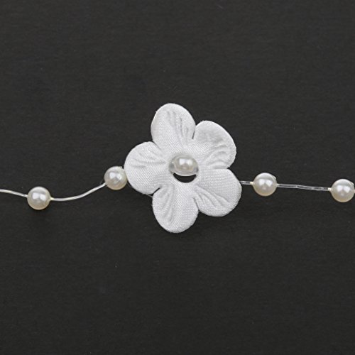 5m Satinblume Handgemachte Perle Perlkette Angelschnur Trimmen DIY Dekor Beige - 9
