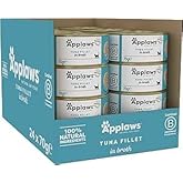 Applaws Natural Premium Wet Cat Food for Adult Cats, Tuna Fillet in Broth Pack of 24 x 70g Cans