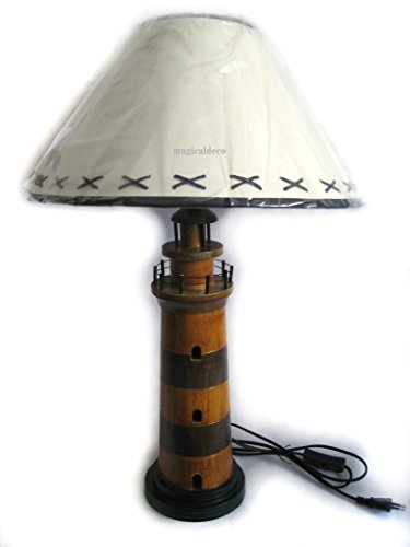 Preisvergleich Produktbild magicaldeco XL- Maritime Tischlampe- Schiffsleuchte- H 60 cm- Elektrisch- Leuchtturm- Antikstil