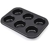 Orret Home 6 G&ouml;zl&uuml; Muffin ve Cupcake Tepsisi &ndash; Yapışmaz Metal Kek Kalıbı, Fırın Uyumlu Mini Kek Pişirme Kabı, Y&uuml;ksek Isıya Da