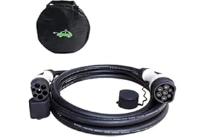 K.H.O.N.S. HiEVcar EV/Vehículo Eléctrico Cable de Carga 32A Tipo 2 a Tipo 2 22 kw EV Cargador de Coches 3 Fases 16.4FT EV Cable con Bolsa