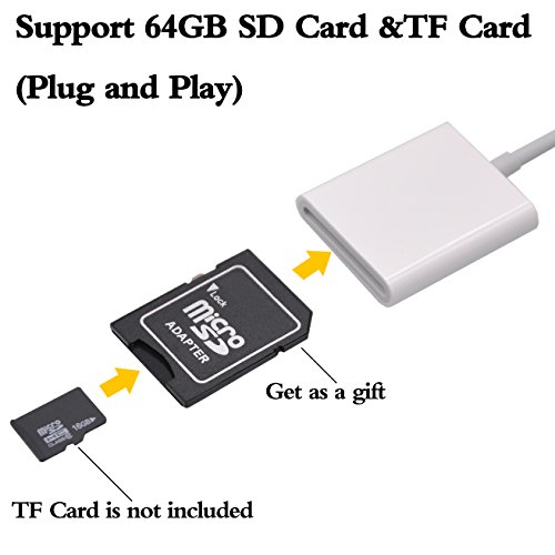 fulllight Tech 2 in 1 SD Card Reader für iPhone/Samsung/Huawei/iPad/Android Tablet Get gratis Micro SD Card Adapter & USB Typ C Adapter - 3