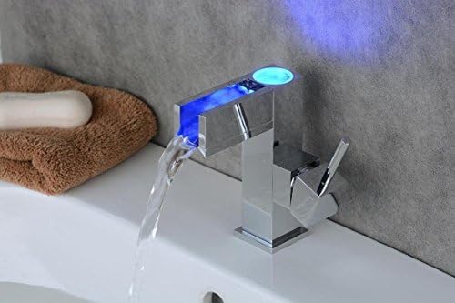 Bathroom Basin Taps High-end fashion all-copper color LED temperature control faucet basin hydroelectric LIGHT Sink Taps