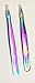 Pathfinder Technologies ® TWIN TITANIUM coated TWEEZERS SET one Pointed Tip and one Slanted Tip. Comes with a life time guarantee and European CE quality mark!