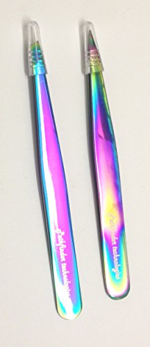 Pathfinder Technologies ® TWIN TITANIUM coated TWEEZERS SET one Pointed Tip and one Slanted Tip. Comes with a life time guarantee and European CE quality mark!