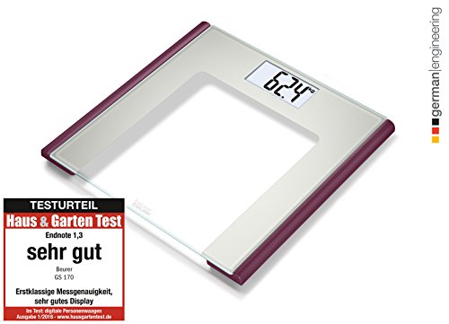 Beurer GS 170 Ruby Glaswaage | Extra dünne Personenwaage für moderne farbige Akzente in Ihrem Badezimmer - 4