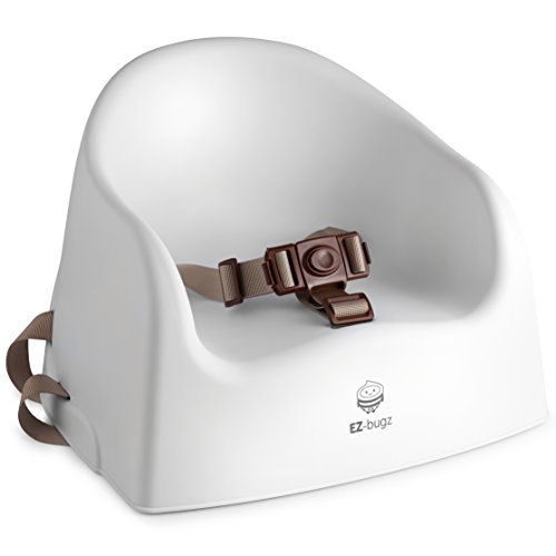Boostersitz, Kindersitz für Stuhl, Sitzerhöhung für Kinder & Babys, mit verstellbaren Gurten zur Befestigung auf Stühlen, ideal als Hochstuhl für Kleinkinder, Hochstuhlsitz von EZ-Bugz, Weiß, geeignet für Kleinkinder ab 6 Monaten