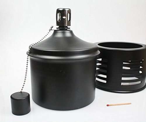 Öllampe - Öllampeneinsatz XL schwarz matt - Gartenfackel - ~820 ccm Inhalt - eignet sich als Garten-& Balkondeko oder Camping-Lampe - Ein Qualitätsprodukt von Hannas Laden