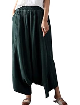 Youlee Donna Vita Elastica Gamba Larga Harem Pantaloni