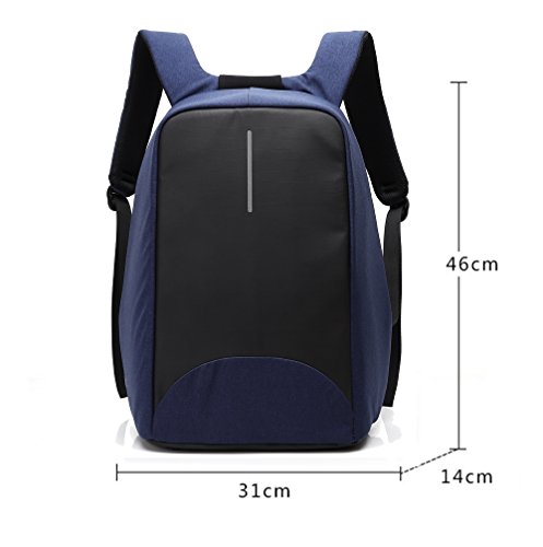 Business-Laptop-Rucksack mit Anti-Dieb-Rei  verschluss und USB-Lade-Port  wasserdichte Reise Daypack College-Tasche mit versteckten Fach f  r M  nner 