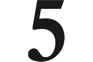ISECUR Números adhesivos Nº 5 en negro, altura de 10 cm, autoadhesivo, número de casa, para pegar en exteriores, buzón, puerta, resistente a la intemperie, kfz_471_5