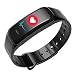 Produktbild Fulltime E-Gadget Bluetooth Smart Watch, Fitness Uhr Intelligente Armbanduhr Schlafmonitor Tracker Wasserdichter Blutdruck Pulsmesser Kompatibel mit Android Smartphone (Schwarz)