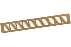 EUROPLAST 60x400mm Air Vent Cover - Aluminium Ventilation Grille - Gold Furniture Grill for Door, Wardrobe, Radiator