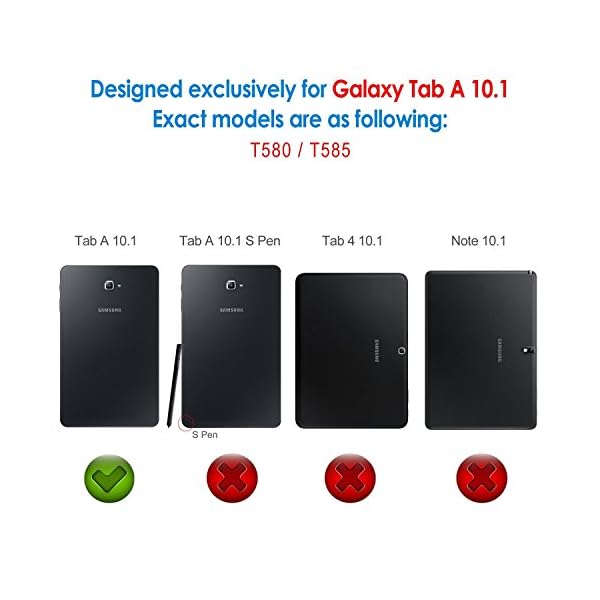 JETech Funda para Samsung Galaxy Tab A 10,1 (SM-T580 / T585, Modelo 2016) Carcasa con Soporte Función, Auto-Sueño… - Image 3