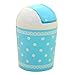 Produktbild sunnymi Trompeten Desktops Abgedeckter 1L Wellenpunkt Papierkorb Mülleimer 11.5x17cm /Mini Kreativ /Kunststoff/Küche Wohnzimmer Papierkorb Trash /Abfallbehälter mit Schwing/Gute Qualität (Himmelblau)
