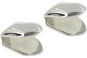 ULTNICE 2pcs Silver Single Tooth Fangs Cap Hip Hop Grills Single Teeth Caps Top Bottom Dental Grill