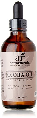 Jojoba Oil, 100% Pure & Natural Unrefined Organic Virgin Cold Pressed Jojoba Oil 120 ml, Made in USA, Gives Even Skin Tone, Youthful Look & Radiant Hair. Best for Lips, Cuticles, Stretch Marks, Skin Inflammation, Sunburn, Eczema & Therapeutic for any skin conditions like Acne. Best massage oil and great moisturizer that helps balance oil production from human skin. Also exceptional for Sensitive & Dry Skin.