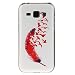 Produktbild Guran® TPU Silikon Hülle für Samsung Galaxy J1 2015 (4,3 Zoll) Smartphone Gemalt Schutzhülle Cover-Rote Feder