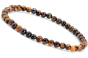 Unique Gems Pulsera de piedras preciosas discretas para mujer, diámetro de 4 mm, perlas de chakra de Buda