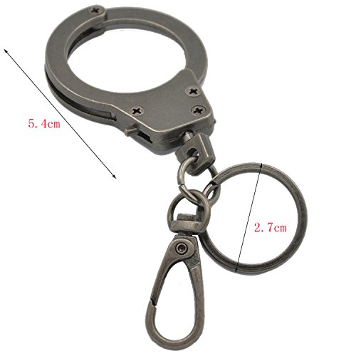 Mini antike Single Handschellen geformten Metall Schlüsselanhänger Keychain Schlüsselanhänger grau - 2