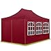 Produktbild TOOLPORT Faltpavillon Faltzelt Pavillon Klappzelt 3x4,5 m - ca. 300g/m² Plane + Stahlgestänge - Zelt Partyzelt Gartenzelt Sonnenschutz Markstand Popup, mit 4 Seitenteilen, rot