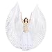 Produktbild Dance Fairy Seidenimitation Bauchtanz Isis Flügel Karneval Weihnachten Kostüm,Weiß(mit Stöcke/Sticks)