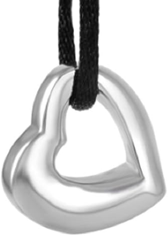 CPUK (TM) FLOATING HEART CREMATION JEWELLERY ASHES MEMORY URN KEEPSAKE MEMORIAL GIFT STAINLESS STEEL ASH LOCKET MENS WOMEN UNISEX PET HOLDER SILVERTONE SILVER TONE NECKLACE CHAIN AND FUNNEL INCLUDED