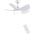 Newday Ceiling Fan with Lights, 30'' Small Modern Ceiling Fan with 5 Reversible Blades, Remote Controls, Adjustable Color Temperature for Indoor, White